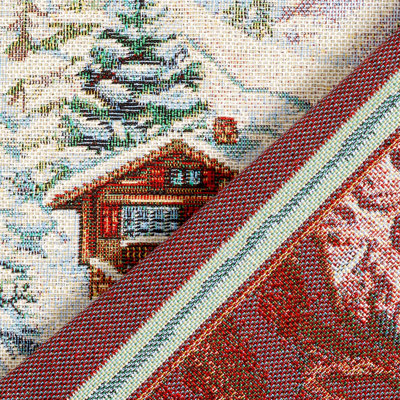 Dekopanel Gobelin Schneemann – karminrot/hellbeige,  image number 4