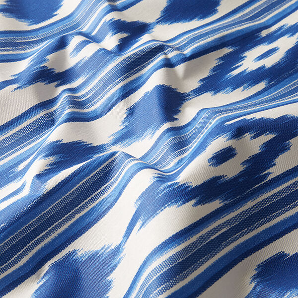 Beschichtete Baumwolle Ethno-Streifen – blau | Reststück 50cm