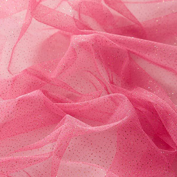 Glitzertüll Royal – pink/gold | Reststück 50cm