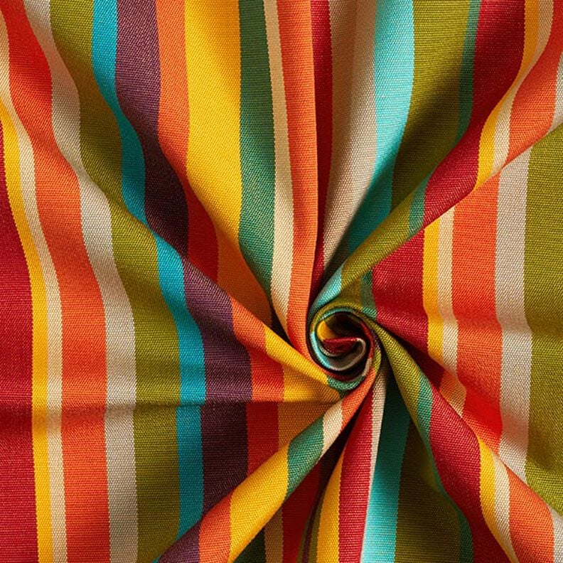 Outdoorstoff Canvas bunte Streifen – grün/gelb, image number 3