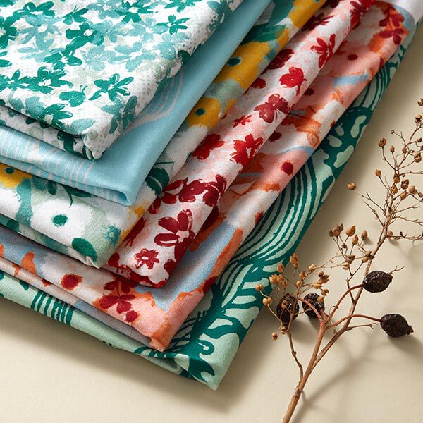 GOTS Baumwolljersey Vögel & Blumen B-Ware | Tula – pastellgrün, image number 5