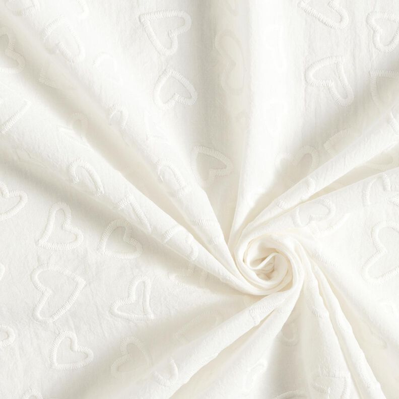Batist gestickte Herzen | Poppy Fabrics – elfenbein,  image number 3