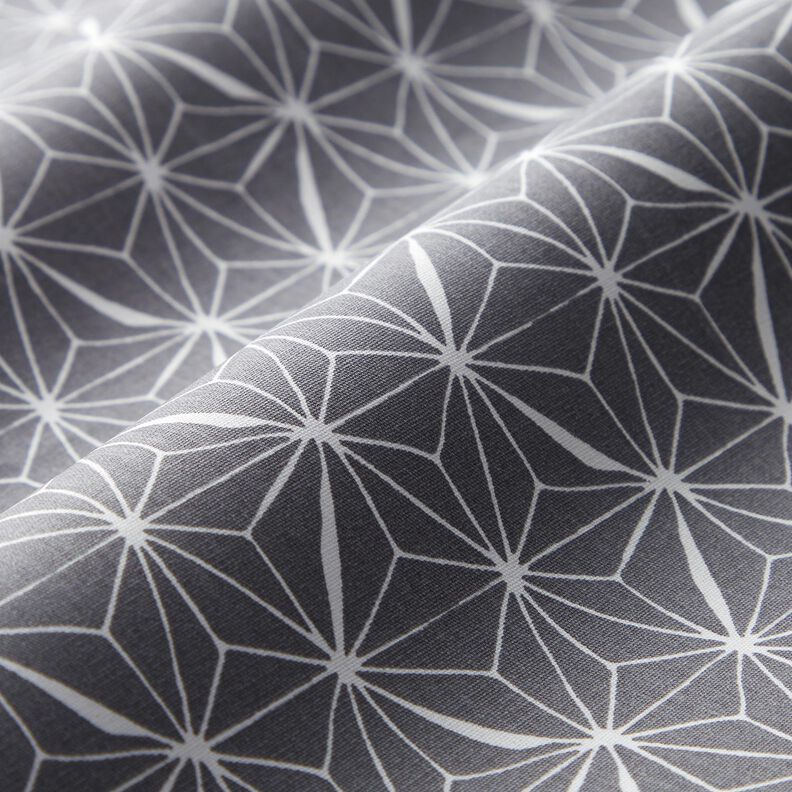 Beschichtete Baumwolle grafische Sterne – grau/weiss,  image number 3