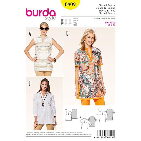 Bluse / Tunika | Burda 6809 | 34-46, image number 5