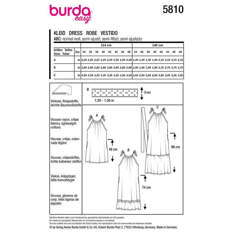 Kleid | Burda 5810 | 34-48, image number 12