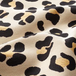 Dekostoff Gobelin Leopard – hellbeige/schwarz, 