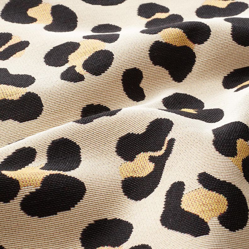 Dekostoff Gobelin Leopard – hellbeige/schwarz,  image number 2