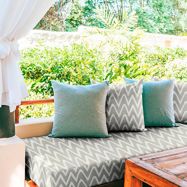 Outdoorstoff Jacquard Ikatmuster – hellgrau | Reststück 50cm