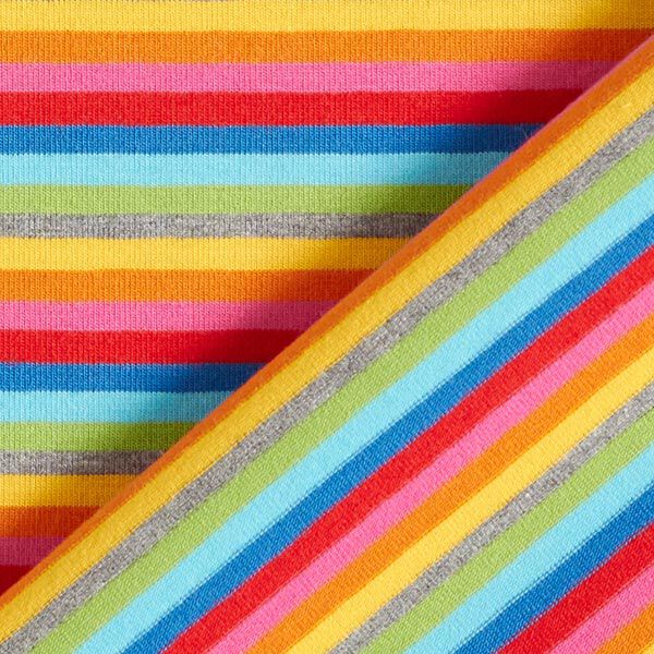 Baumwolljersey Regenbogen-Ringel | by Poppy | Reststück 50cm
