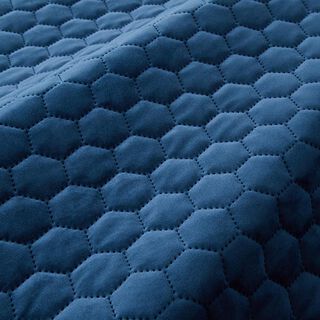 Polsterstoff gesteppter Samt Waben – marineblau, 