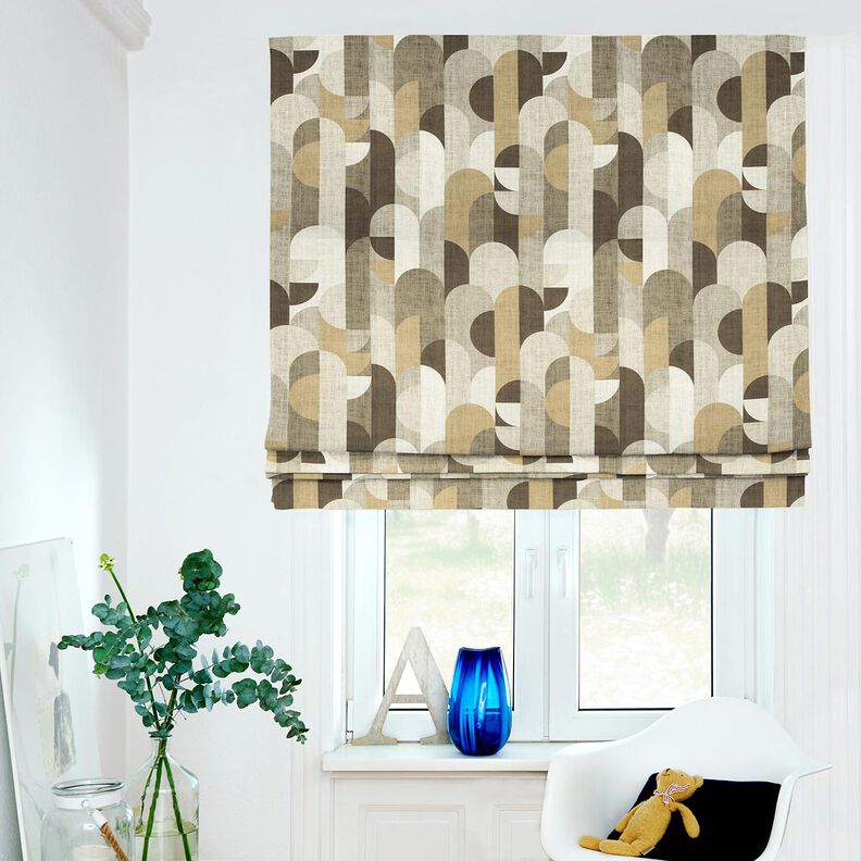 Verdunkelungsstoff abstrakte Bögen – khaki/helltaupe, image number 6