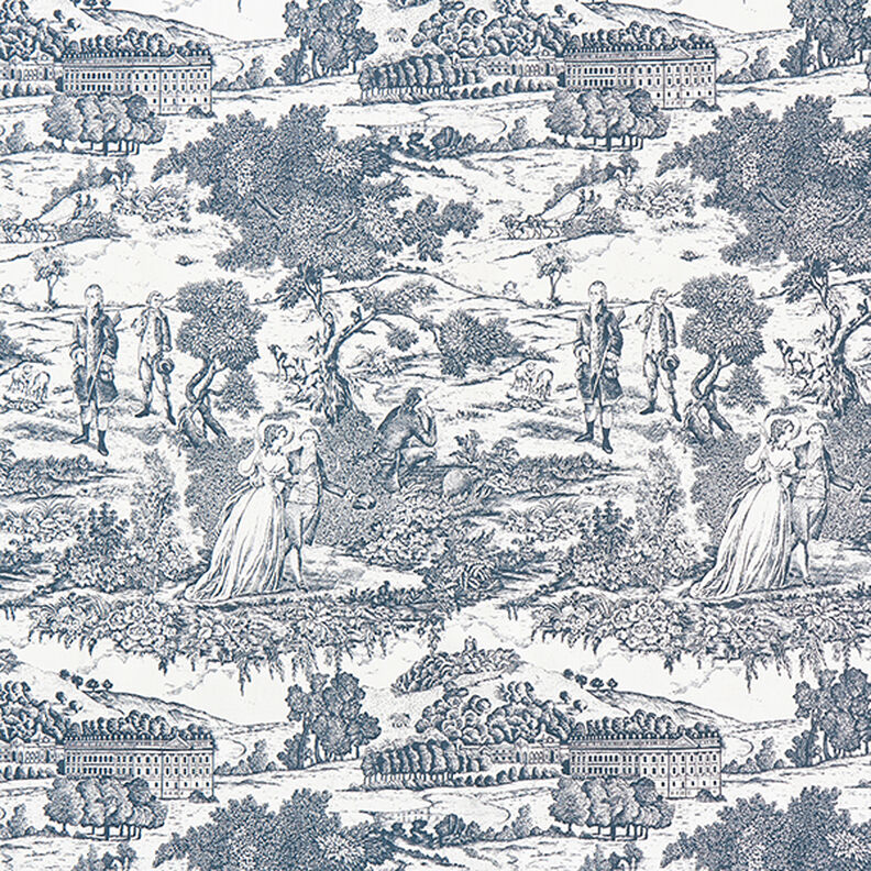 Dekostoff Halbpanama Toile de Jour – marineblau/wollweiss,  image number 1