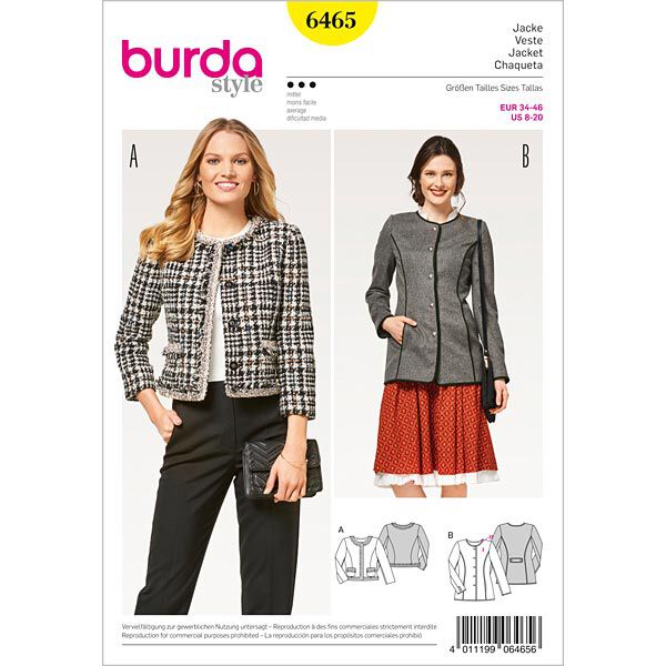 Jacke / Blazer | Burda 6465 | 34-46, image number 1