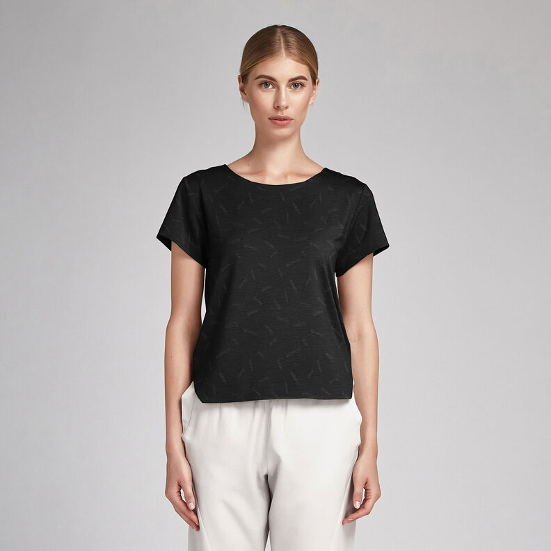Jacquard Dobby Streifen – schwarz,  image number 6