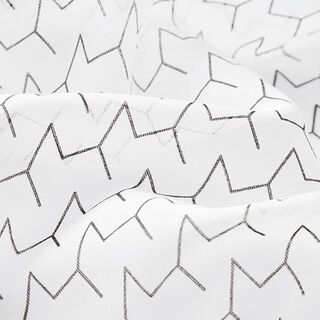 Voile Viskose-Seide-Mix Zickzack – weiss/schwarz, 