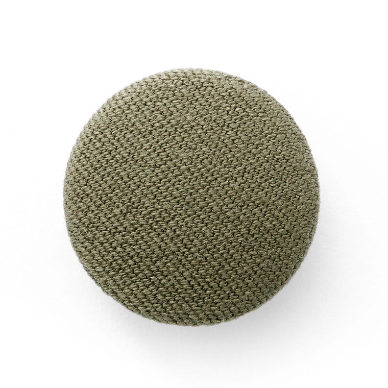 Bezogener Knopf, Bi-Stretch Gabardine – oliv,  image number 1
