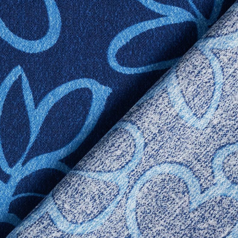 Viskose-Crêpe abstrakte Blumen – marineblau/königsblau, image number 4
