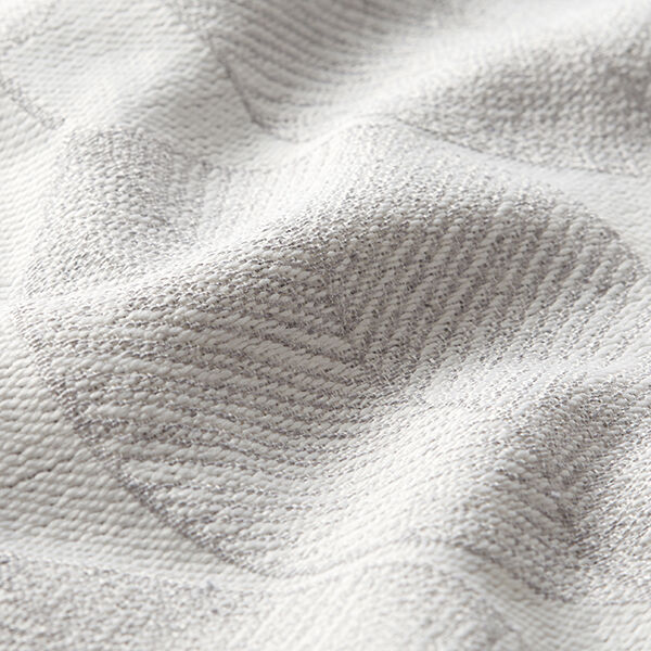 Dekostoff Jacquard dezente Blätter – hellgrau, image number 2