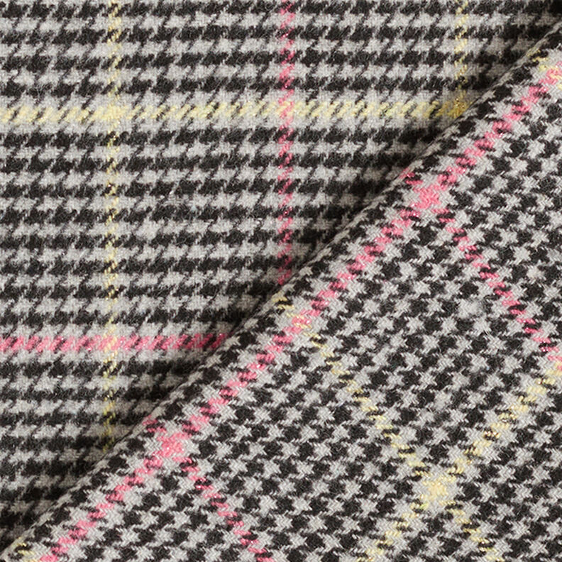 Mantelstoff Hahnentritt Karo mit Glitzereffekt – grau/schwarz,  image number 4