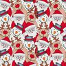 French Terry Sommersweat Rentier, Weihnachtsmann und Schneemann – wollweiss,  thumbnail number 1
