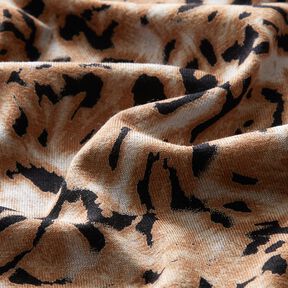 Viskosejersey abstrakter Leoprint – hellbraun/schwarz, 