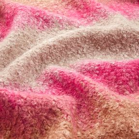 Mantelstoff Strick-Bouclé Farbverlauf – cashew/pink, 
