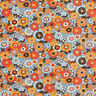 Baumwollstoff Cretonne kunterbunte Blumen – helljeansblau/orange,  thumbnail number 1