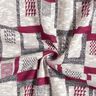 Strickstoff grafisches Glitzermuster – beere/weiss,  thumbnail number 4