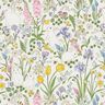 Dekostoff Halbpanama Hasen in Blumenwiese – elfenbein/hellrosa,  thumbnail number 1
