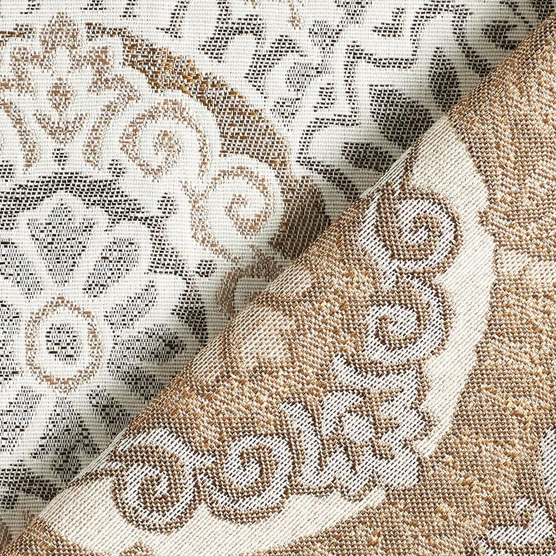 Dekostoff Jacquard elegante Kacheln – anemone/hellbeige,  image number 4