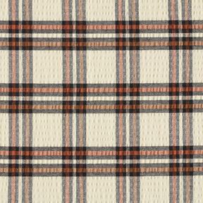 Seersucker Schottenkaro – beige/terracotta, 