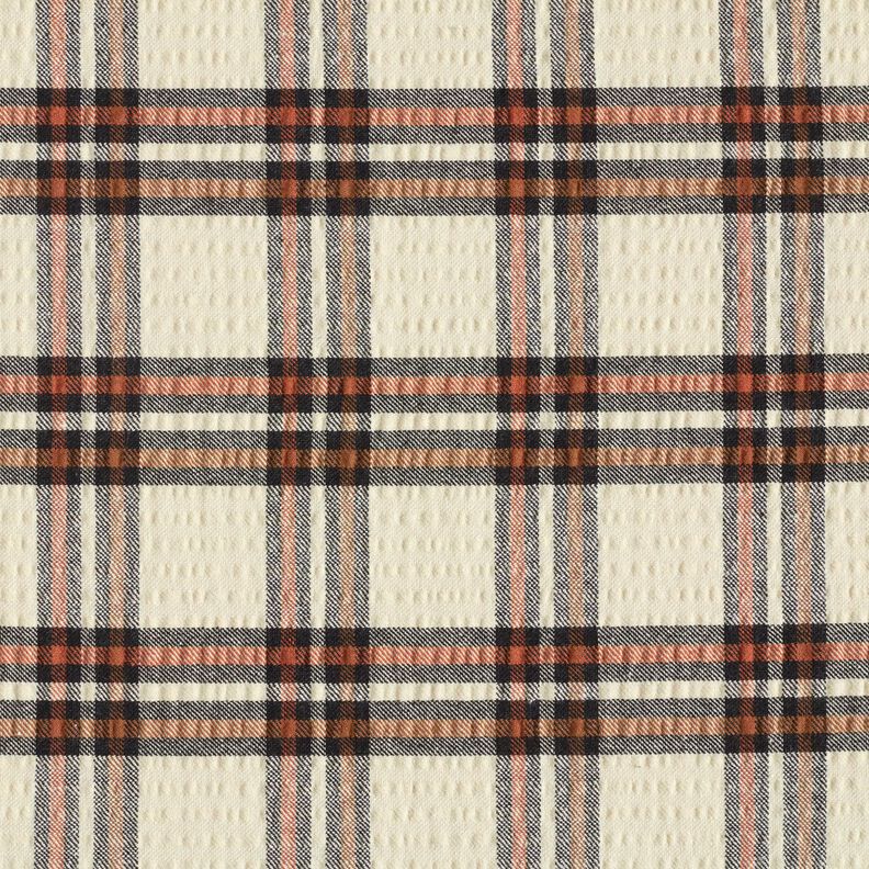 Seersucker Schottenkaro – beige/terracotta,  image number 1