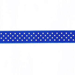 Satinband Tupfen - königsblau/weiss, 