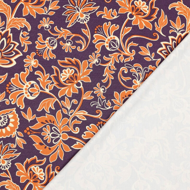 Romanit Jersey Paisleyblumen | Poppy Fabrics – lila, image number 4