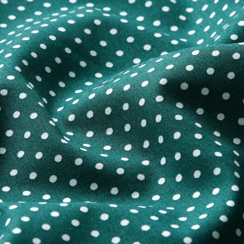 Baumwollpopeline Mini Polka Dots – blautanne/weiss,  image number 2
