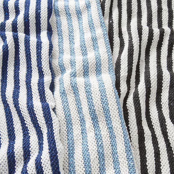 Strickstoff Glitzerstreifen mit Pailletten – wollweiss/schwarz, image number 5