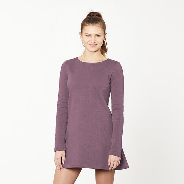 Leichter Baumwollsweat Uni – pflaume | Reststück 100cm