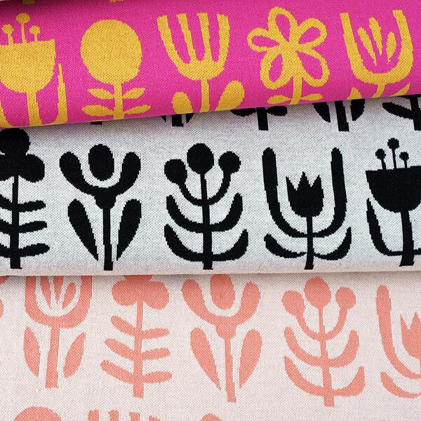 GOTS Strickjacquard EVERMORE Diversity | Hamburger Liebe - Albstoffe – weiss/schwarz | Reststück 50cm