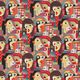 Dekostoff Gobelin abstrakte Gesichter – schwarz,  thumbnail number 1