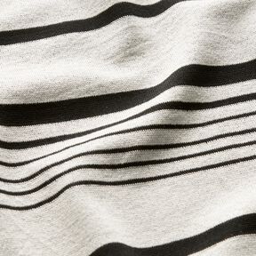 Strickjacquard unregelmaessige Streifen – wollweiss/schwarz, 