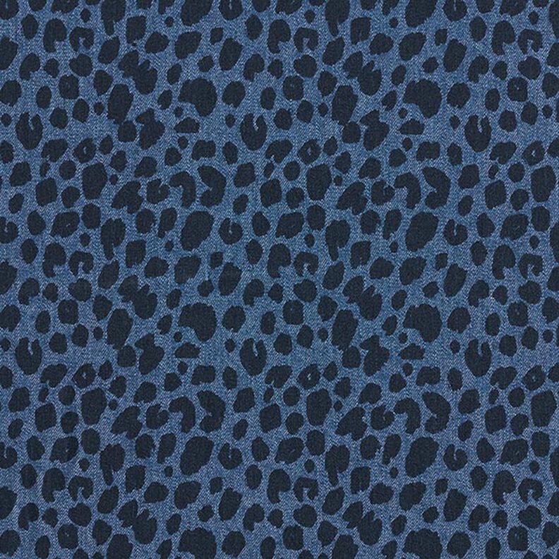 Stretch Jeans Leoprint – jeansblau,  image number 1