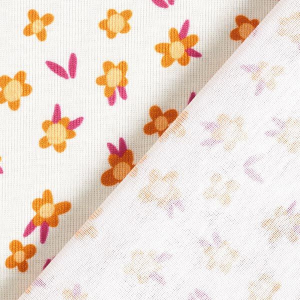 GOTS Rippenjersey SALLY AND FRIENDS Tiny Flowers | Hamburger Liebe | albstoffe – wollweiss