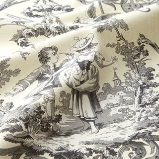 Dekostoff Canvas Paar Romantik 280 cm – steingrau, 
