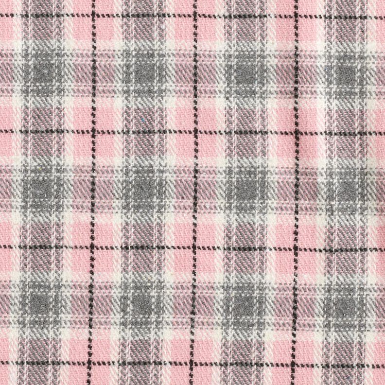 Mantelstoff Karo – rosa/hellgrau,  image number 1