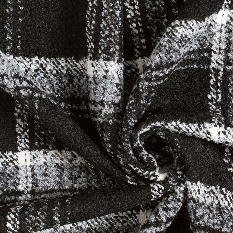 Mantelstoff Boulcé Karo – schwarz/weiss,  image number 3