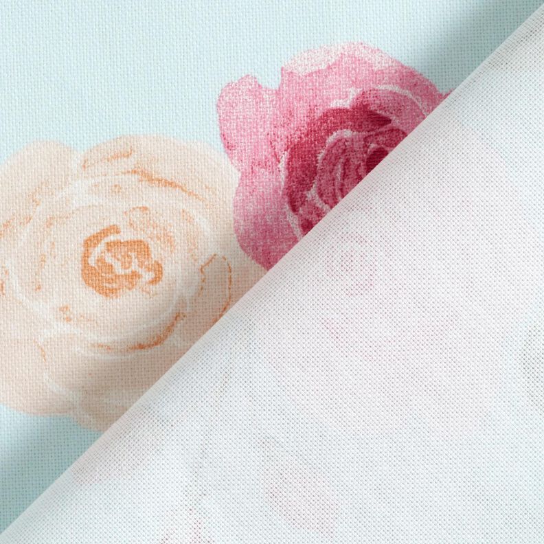 Beschichtete Baumwolle romantische Rosen – babyblau,  image number 5