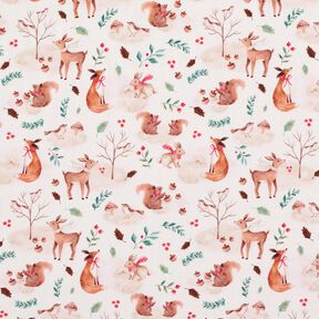 Baumwolljersey Tiere im Herbst Digitaldruck  – natur, 