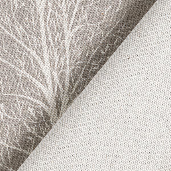Dekostoff Halbpanama Baum-Silhouette – taupe/natur
