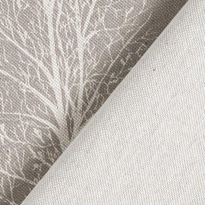 Dekostoff Halbpanama Baum-Silhouette – taupe/natur,  image number 4