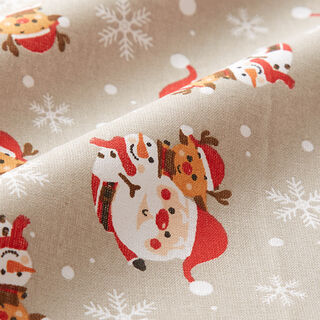Baumwollstoff Cretonne Weihnachtsfreude – helltaupe, 